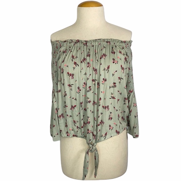 Angie Floral Top with Tie Plus Size - Picture 2 of 6